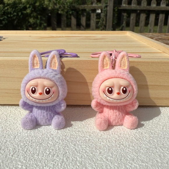 10PCs Handmade Fuzzy Labubu Keychain-Adorable Monster Bunny-Party Gift-Pendant - Picture 4 of 13